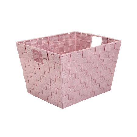 Simplify Storage Bin, Plastic, Blush, 10 in H, 12 in W, 10 in L 26242-ROSEQUARTZ